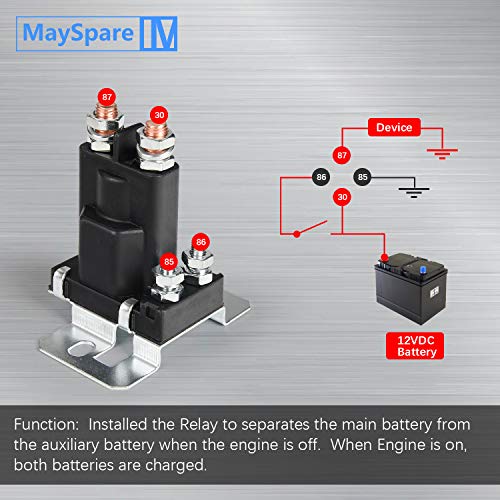 MaySpare 80Amp Relay 12V Continuous Duty Solenoid Relay Battery