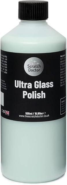 Scratch Doctor Glass Polish Clear Shine Smear Free Clean for Glass Windows Auto Windscreen Tables Mirrors Hobs (500ml)