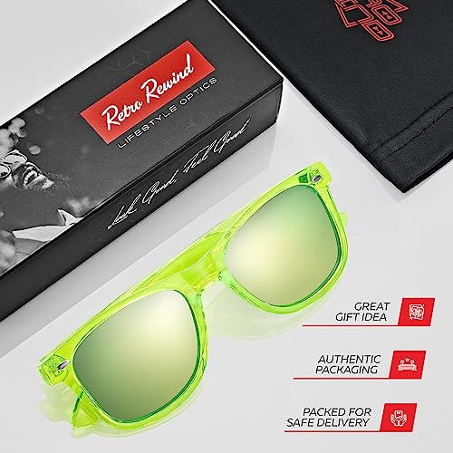 Image of Retro Rewind Polarized Sunglasses for Women Men - UV400 Classic Square Vintage Shades Trendy Unisex Sun Glasses
