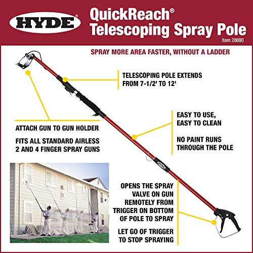 Hyde 28690 Quickreach Telescoping Pole, Extends From 7-1/2 To 12 Feet, Multi Colored #TOP1
