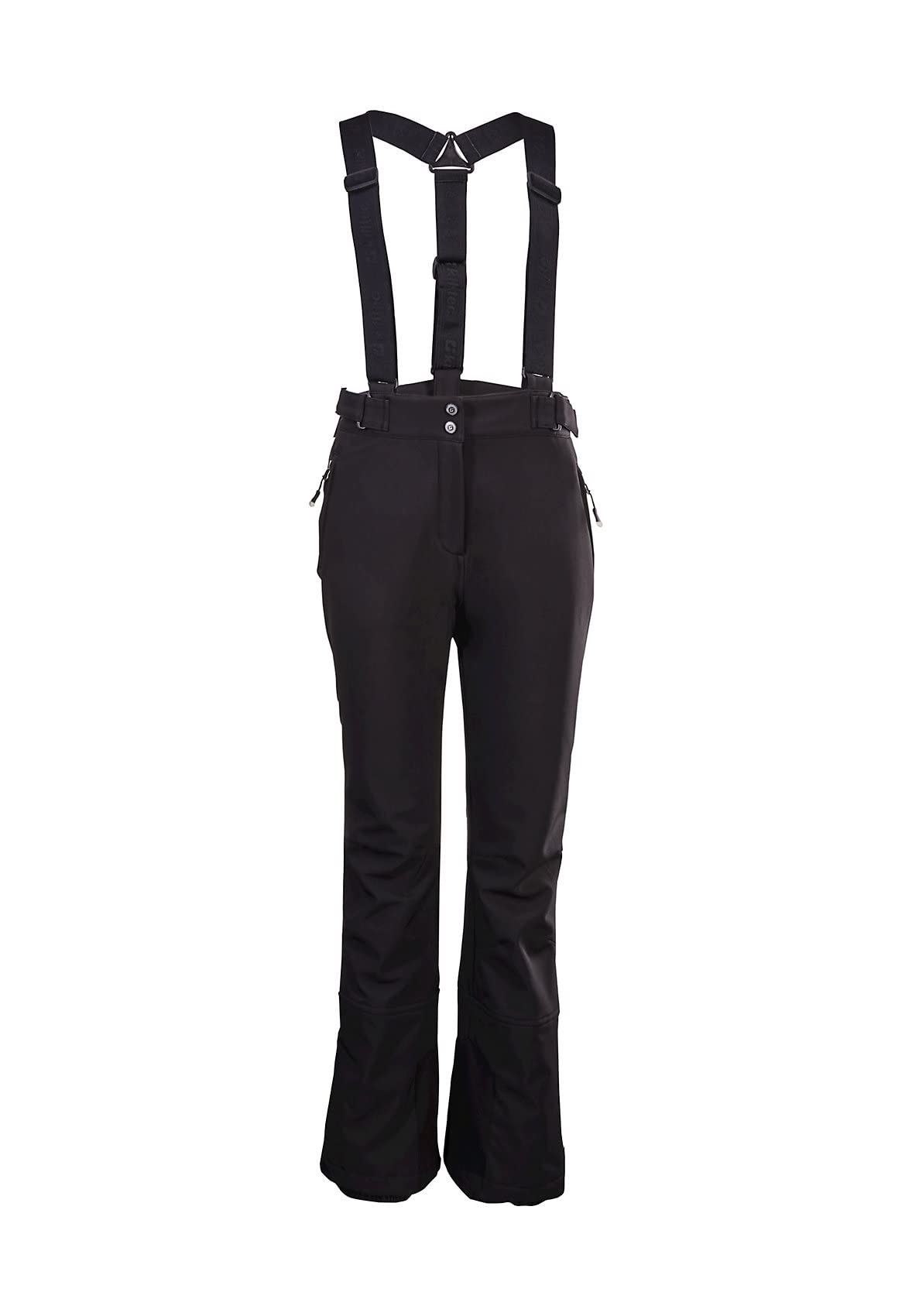 Killtec Thônes Wmn Ski Sftshll Pnts C - Pantalones de esquí/Pantalones de caparazón Blando con protección de Bordes, protección contra la Nieve y Correas Desmontables Mujer