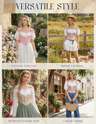 Image of Scarlet Darkness Corset Tops for Women Renaissance Underbust Corset Boned Lace Up Corsets