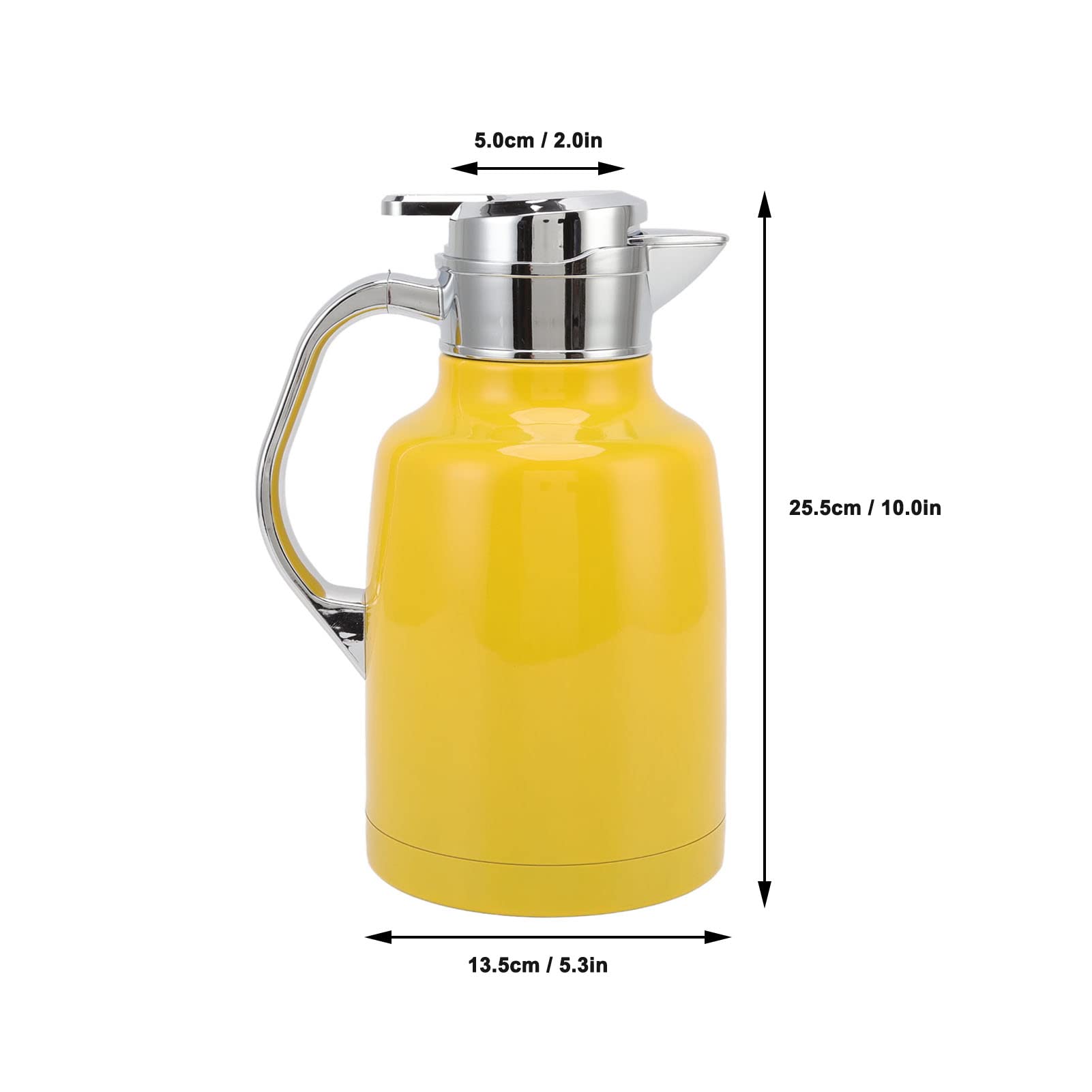 Caraffa termica per caffè, Teiera in acciaio inossidabile, Distributore termico per caffè e tè, Brocca termica per caffè, Bollitore, Bevande, Distributore di bevande calde per (Giallo)