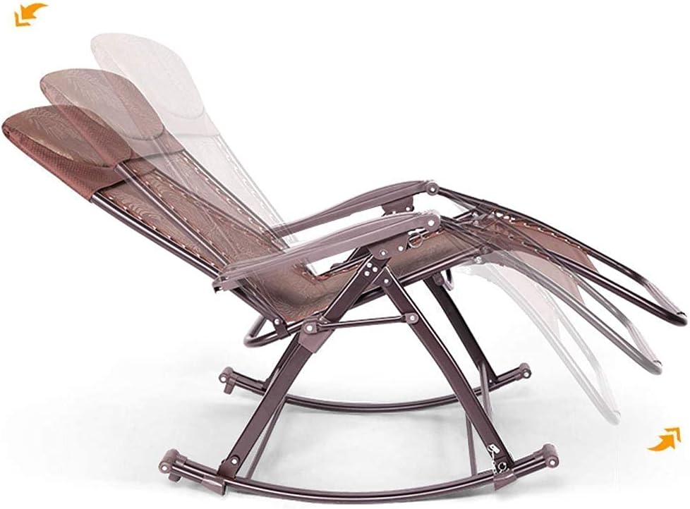 Portable Chair Rocking Chair Sun Loungers,Patio Deck Chair Reclining Garden Chair - Friendly Cotton Pad Outdoor Portable Recliners Chair - Support 440lbs