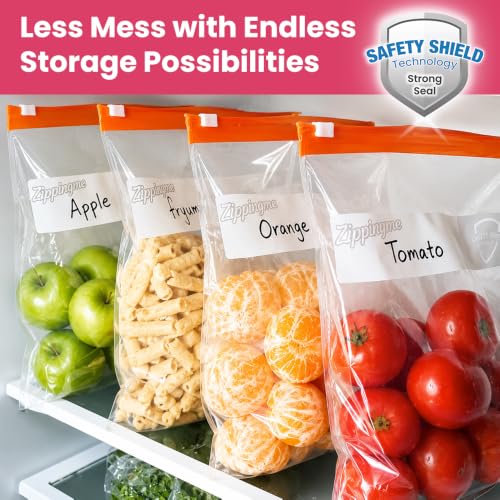 Image of Reusable Transparent Storage Bags with Slider Zip Lock | 15 Large Size (12 inchx14.5 inch with 5 inch Bottom) | Ziplock Pouch or Bag for Clothes, Shoes, Saree & Travel Packing | Zipper Pouch (Small (30))