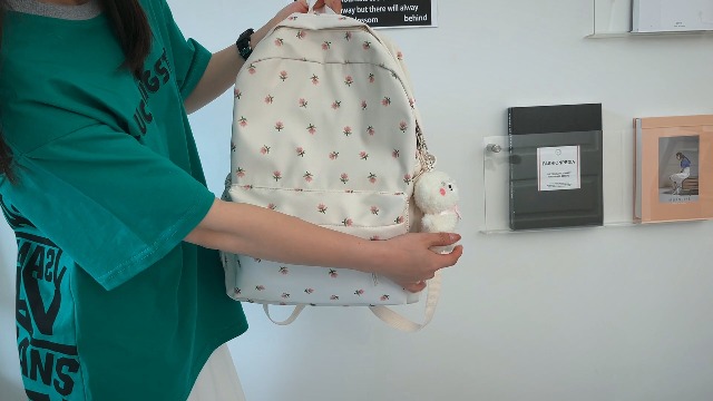 Mochila Kawaii Mori Art Floral Con Colgante Mochila Estética Mochila Linda Mochila Mediana, Rosado, Mediano, Mochila Kawaii