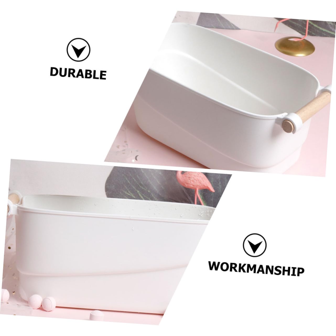 Full Hand Soak Bowl Manicure Spa Bowl Nail Soak Container Non-breakable Plastic Wooden Hand Rest