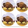 American Bison Buffalo Herd on The Plains 2" Planner Calendar Scrapbooking Crafting Clear Stickers #1