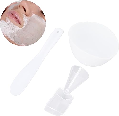 Miniatura 6 de ZJchao Juego de tazones para mezclar mascarillas faciales, juego de tazones de máscara facial, tazones para mezclar, kit de espátula, cuchara