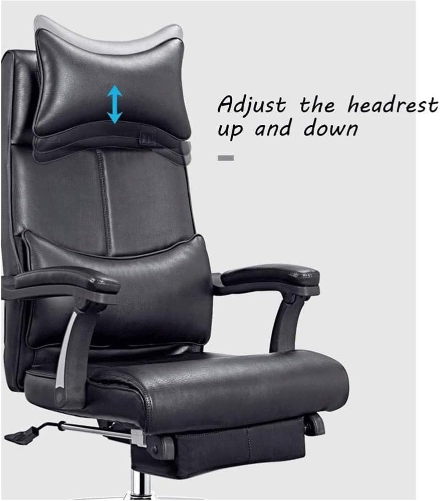 Ergonomic High Back Office Chair with Stylish Exterior Clear Texture Soft Breathable Leather Desk Chair for Meeting Room Reception Study Workers Comfort(Brown)