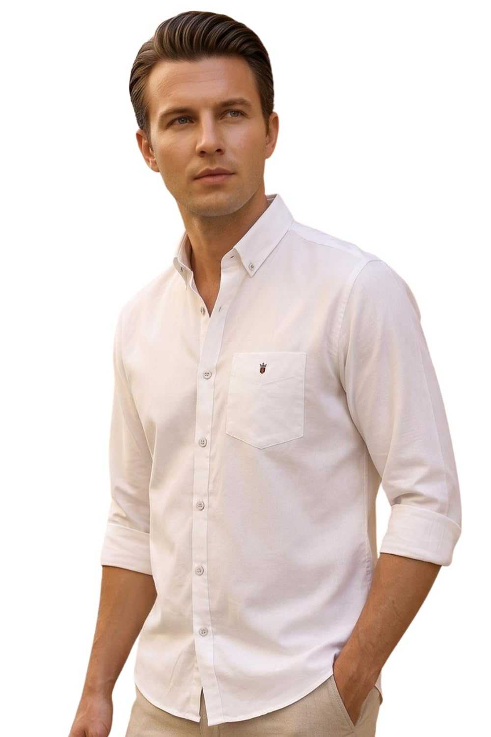louis philippe Men's Easy to Care Cotton Slim fit Solid Casual Shirt with Natural Stretch-picture-41