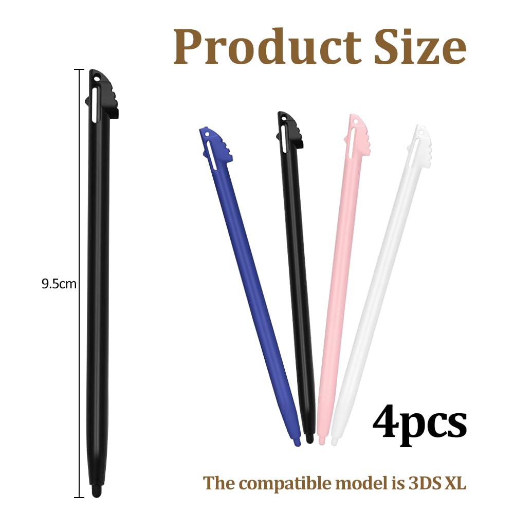 Lot de 4 stylets pour écran tactile Nintendo 3DS XL, accessoires console jeu 3DSXL, plastique (4 couleurs)