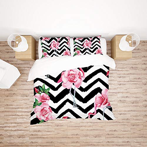 Housse de couette flamant rose en polyester thermorégulateur doux
