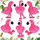 Skylety 6 Pieces Mini Flamingo Stuffed Animal Plush Toys 5 Inch Flamingo Party Favors Valentine Day Gift Pink Flamingo Hanging Ornaments Keychain Decorations for Girl Kids Women Birthday(Pink)