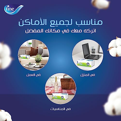 Fine Fluffy Facial Tissues 70 Boxes of 2 Ply x 130 Sheets, Fine Fluffy tissue with Real Cotton Feel, good for All Skin Types and Sterilized for Germ Protection