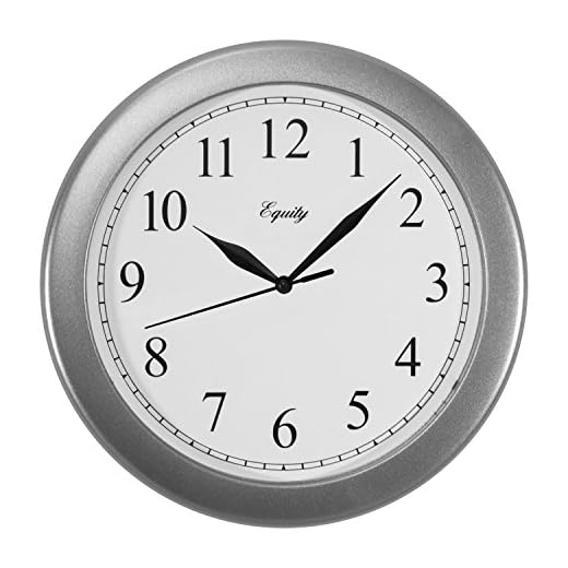 Equity 25206 10" Basics Silver Quartz Analog Wall Clock