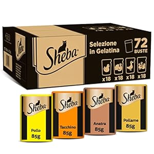 Sheba Selezione in Gelatina, gusti Pollo, Tac...