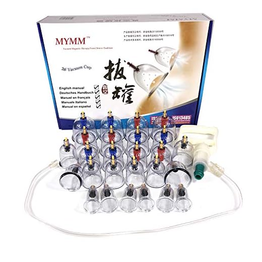 26 x ventosas, Ahuecamiento, Tratamiento Ventosas Masaje, Terapia biomagnética Tradicional China Cupping Set Hogar Sacar Vacío Cupping Kit/Chino Masaje Medical Hijama Set Succión