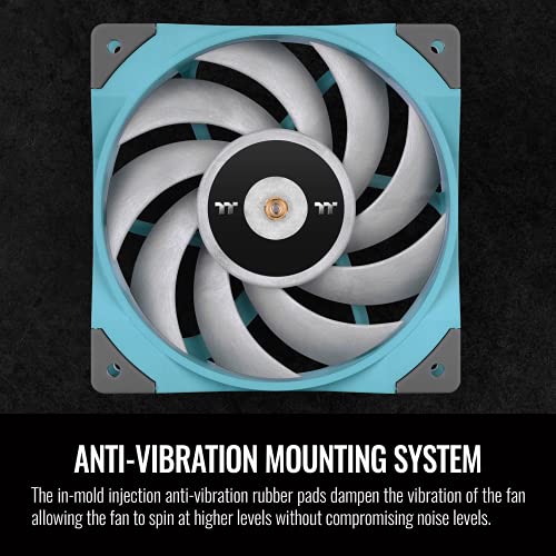 Image of Thermaltake ToughFan 12 Turquoise High Static Pressure 2000 PWM, Metal-Reinforced Motor Hub, Gen.2 Hydraulic Bearing 120mm Case /Radiator Fan CL-F117-PL12TQ-A