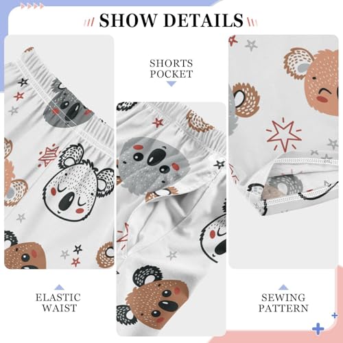 Koala Stars Boys Long Pants Soft Trousers Elastic Waist Kids Lounge Bottoms with Pockets S-XL4