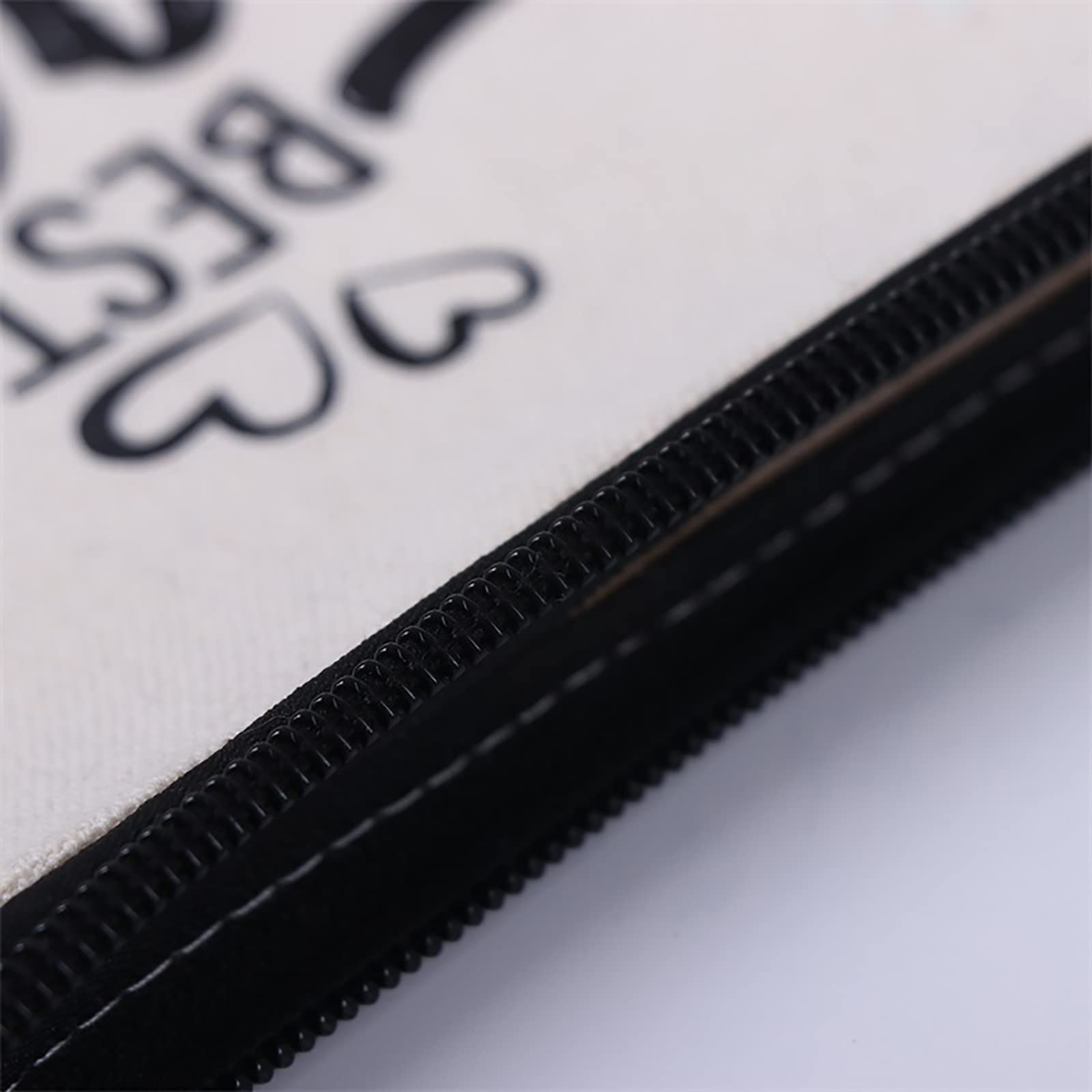 Trousse de Maquillage en Toile 2 Pièces, Sac Zippé Multifonctionnel Voyage Fait Main DIY, Blanc