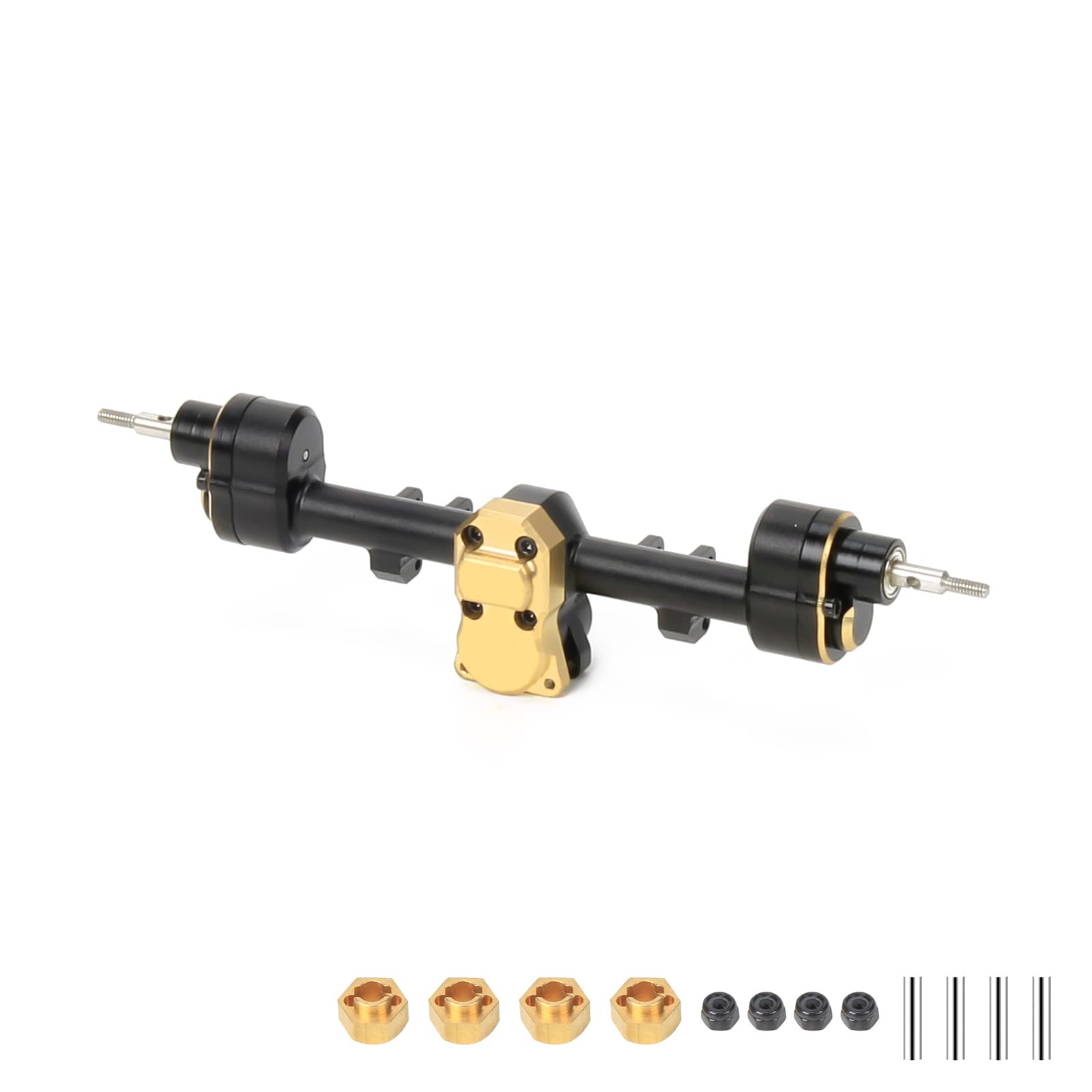 RCAWD Rear Portal Axle Housing & Steel Gears For Axial 1-24 SCX24 Crawlers upgraded partBlack