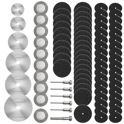 Leogony 88 Pcs Rotary Tool Cutting Discs Set, Multi Accessories for Wood Plastic Metal Cutting