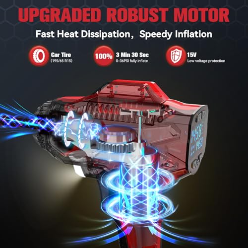 Image of DIYtoolifz 160PSI Tire Inflator Compatible with Milwauke 18V Battery | Portable Air Compressor Cordless Air Pump with Digital Pressure Gauge for Cars, SUV, Motorcycles, Bikes, Balls (Tool Only)