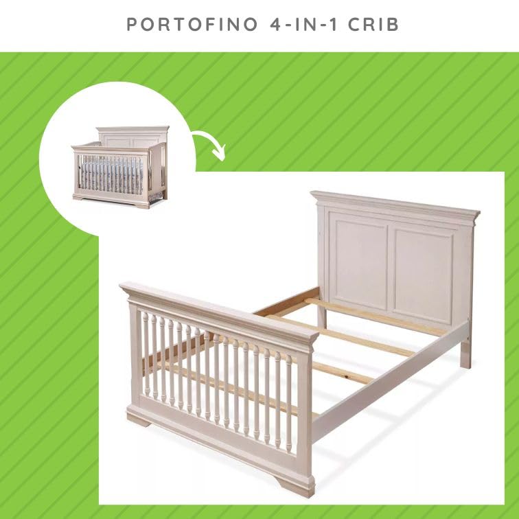 Image of Full-Size Conversion Kit Bed Rails for Sorelle Convertible Cribs - Solid Wood Rail - Toddler and Adult Bed Rail for Full-Size Beds - Essential Nursery & Baby Furniture (Model #215, Brushed Ivory)