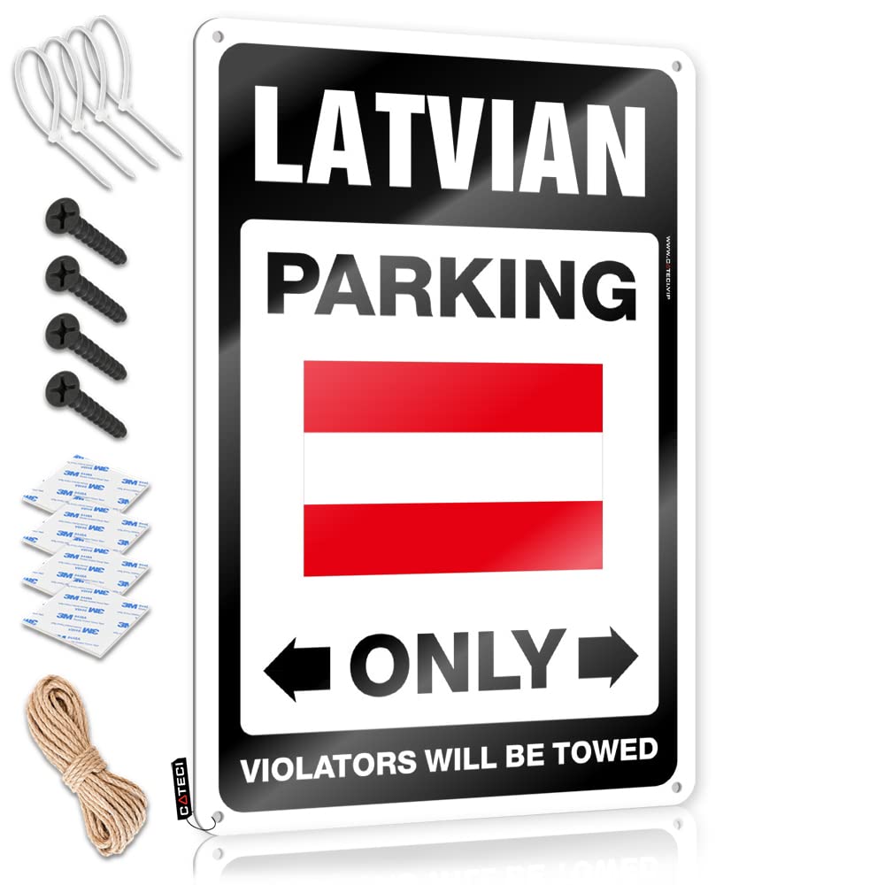 Krazmurongd One Color Bbq Signs Outdoor Latvian Parking Only Tin Sign Tin Signs For Man Cave Bar Posters(20X30cm)