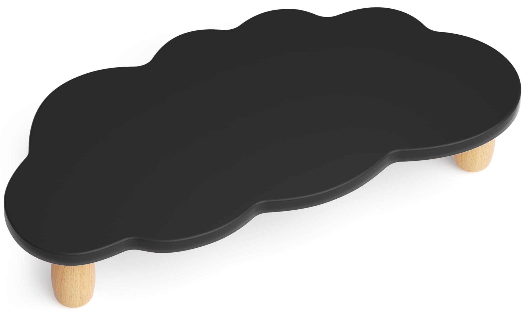 Unique Cloud-Shaped Wood Monitor Stand Riser & Desktop Organizer