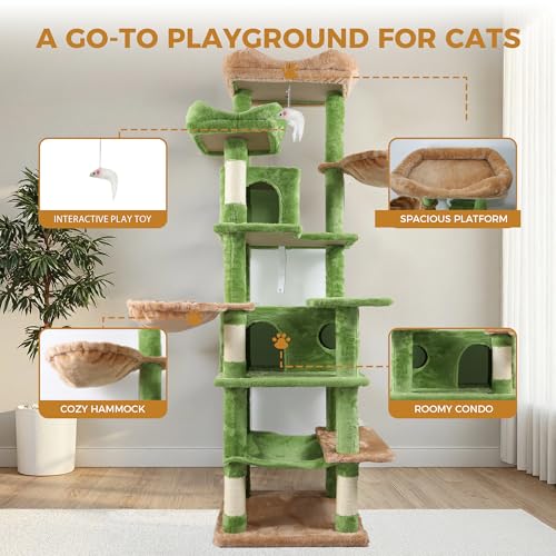 Árbol para gatos grande de 68 pulgadas con multi niveles miniatura 2