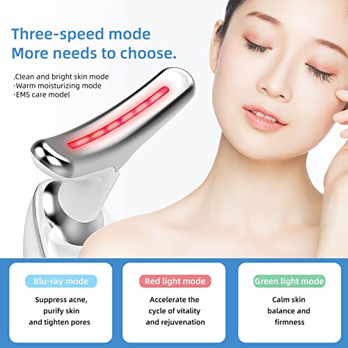 Hipedo Neck Face Firming Wrinkle Removal Tool,Microglow,Face Sculpting Tool, 3 In 1 Portable Electric Face Massager(White) #TOP2