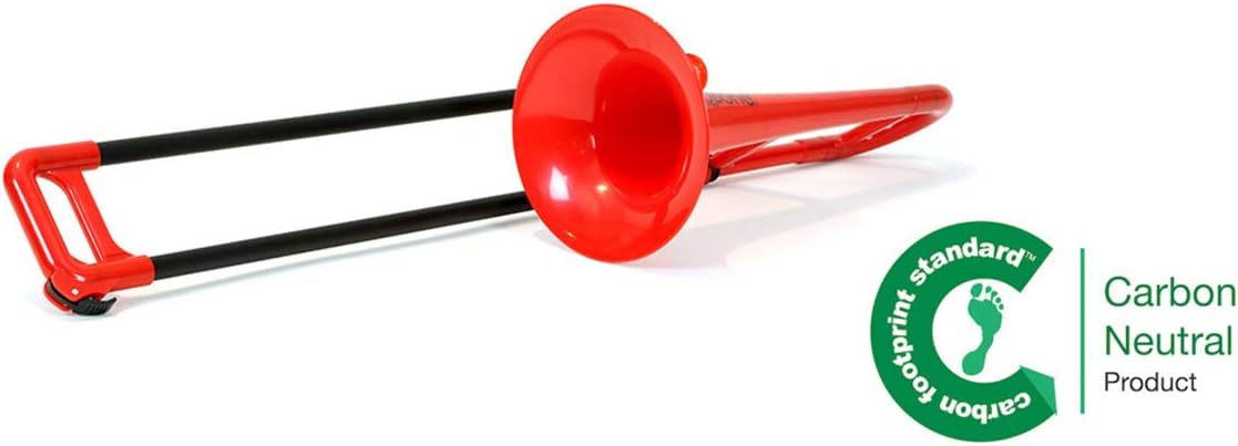 pInstrument Plastic Kids pBone Mini Trombone - Mouthpiece and Carrying Bag- Lightweight Versatile, Comfortable Ergonomic Grip- Eb Authentic Sound for Student & Beginner- Durable ABS Construction- Blue : Musical Instruments