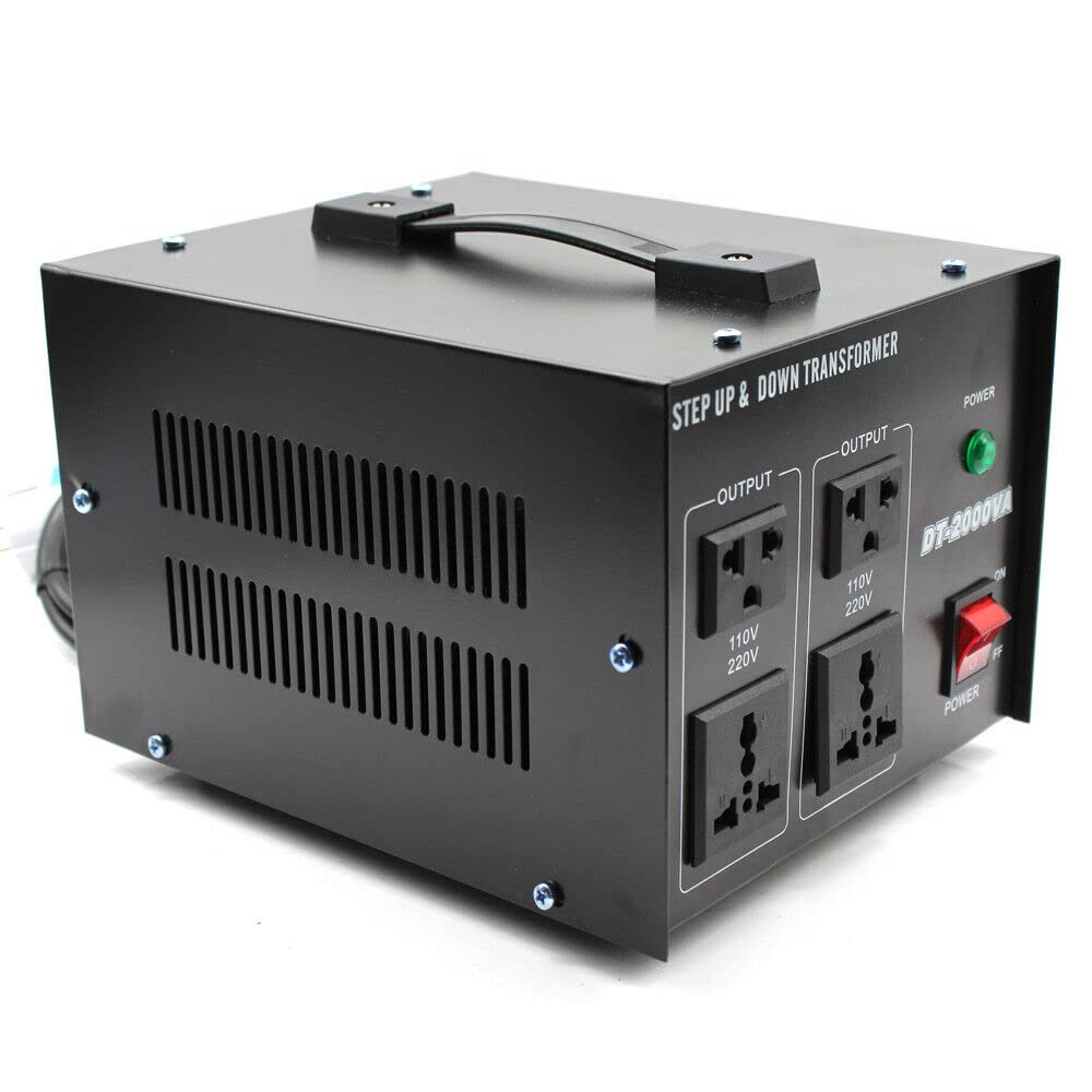 DT-2000VA - Transformador de tensión convertidor de corriente step-up/down, convertidor de voltaje de 220 V a 110 V