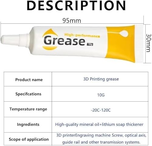 YUYUEMI 2 Stück 3D-Druckerteile-Getriebefett Schmierfett für Führungsschienen für Bambu Lab X1C/A1/A1 Mini/P1S/P1P/K1/K1 Max 3D-Druckerzubehör