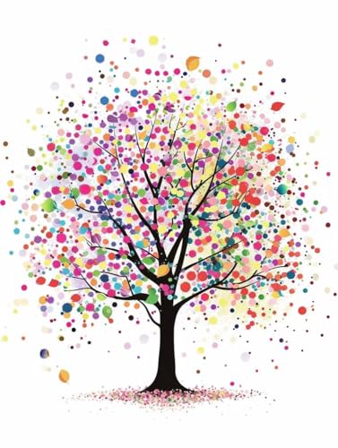 Diamond Painting Adulte Couleur Arbre 100x130 : Évacuez le Stress via l'Artisanat Cristal 5D