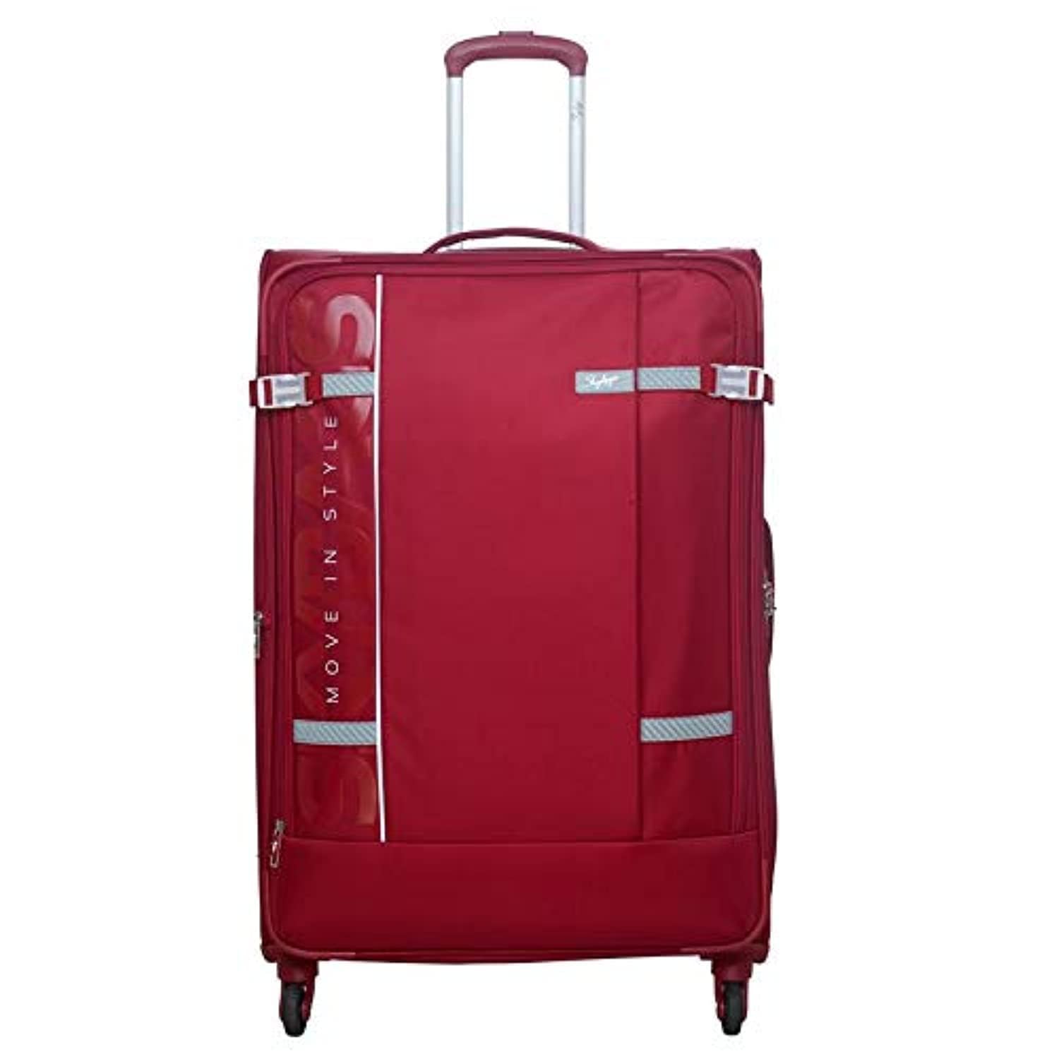 skybags Softsided 8-Wheel Hardside Trolley Bag | Anti-Theft Zipper | 3-Digit Lock | 5 Year Warranty (C.RED)-picture-36