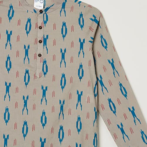 Image of Max Nylon Boy Printed Band Collar Kurta & Pant