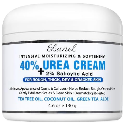 Ebanel Urea Cream 40% plus Salicylic Acid 2%, Foot Cream for Dry Cracked Feet Heels Knees Elbows Hands Repair Treatment, Foot Moisturizer Corn Callus Dead Skin Remover Toenail Softener for Feet Care