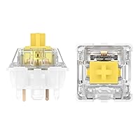 Vista 2 de JWICK Teclas Pro Lineales Amarillas, JWK Interruptor de Teclado 65g 5 Pines, Teclas RGB Mecánicas para Teclado