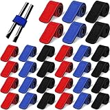 Wettarn 30 Pcs Fishing Pole Straps Fishing Rod Wrap Elastic Fishing Pole Carrier Fishing Rod Ties Stretchy Rod Holder for Fishing Gear and Equipment Casting Rods Holder Strap Belt (Black, Red, Blue)