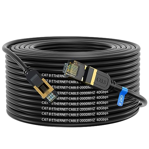 Gruciso Cat8 Ethernet Cable - 100Ft, 26Awg, 40Gbps, 2000Mhz, Compatible With Cat7/Cat5/Cat5E/Cat6/Cat6E, Gold-Plated Rj45 Connector - High-Speed Internet Cable For Gaming, Streaming, And Office Use #TOP9