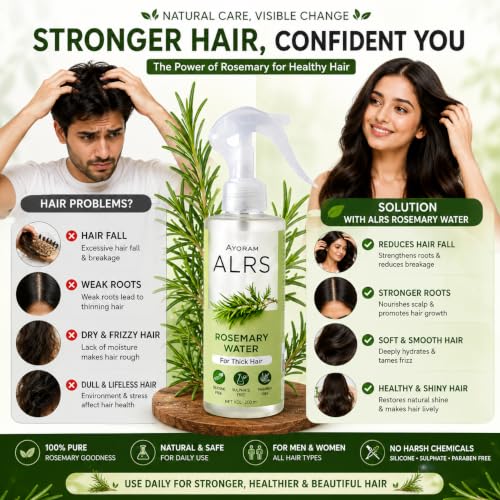 Ayoram Rosemary Water Hair Spray 100ml, Pack of 3 - Image 3