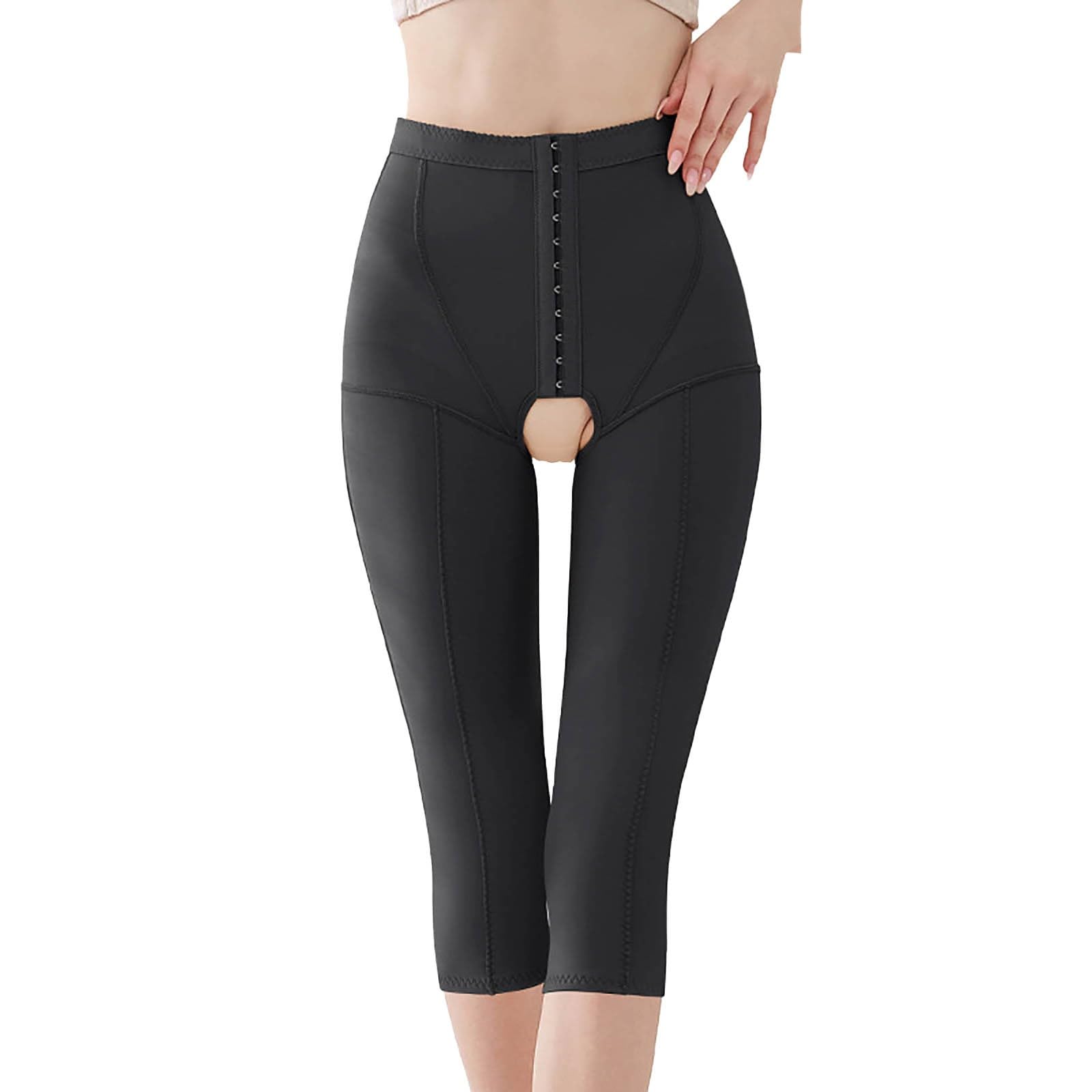 Leggings a Compressione Post-chirurgica Pantaloncini Guainanti Pancia Piatto Alza-Cosce Senza Cuciture Alta Tenuta Sculptant, Le Noir, XS