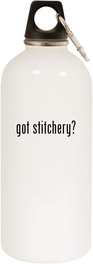 Molandra Productsgot stitchery? - 20oz Stainless Steel White Water Bottle with Carabiner, White