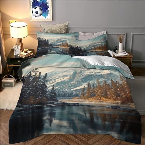 Housse de couette flocon de neige en microfibre douce et résistante 260x220cm - 6