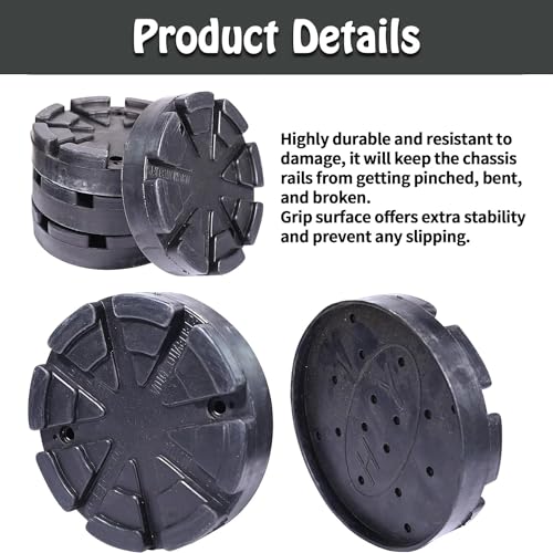 Image of 4 Pack Round Auto Lifting Pads, Rubber Car Lift Pads, Arm Pads Heavy Duty Car Auto Hoist Accessories fit for Auto Truck Hoist, Floor Jack Pad(125x28mm)