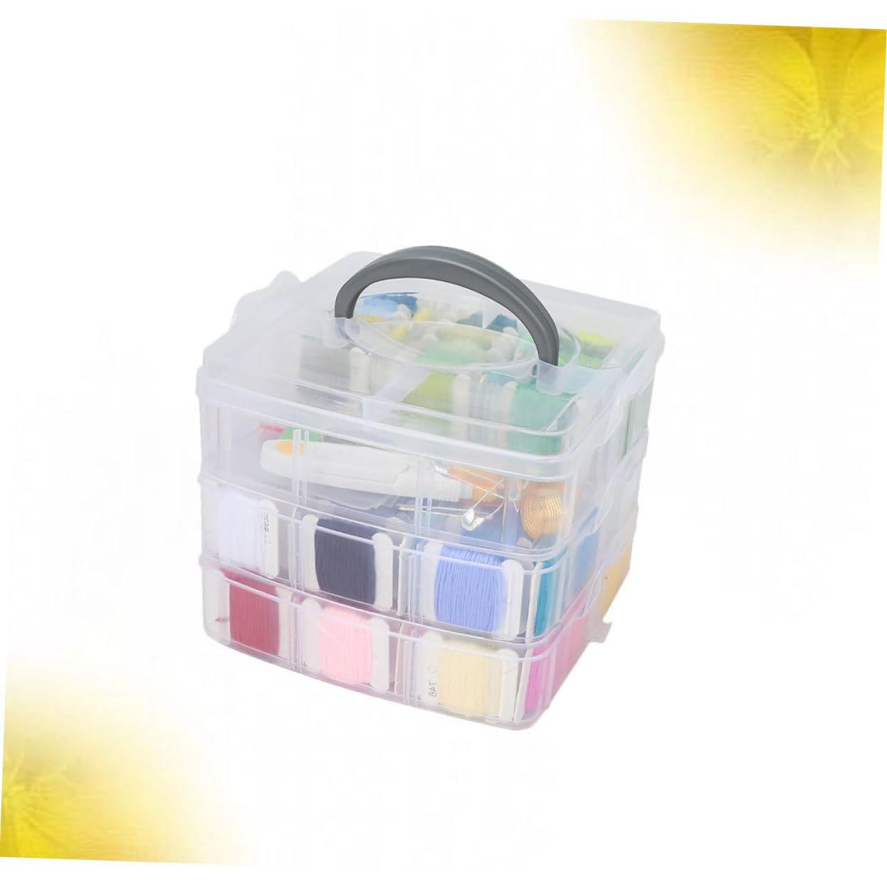 OSALADI Kit Ricamo con Fili Colorati e Accessori di Strumenti Completo con Scatola Portafilati e Custodia per Punto Croce Fai da Te e Cucito