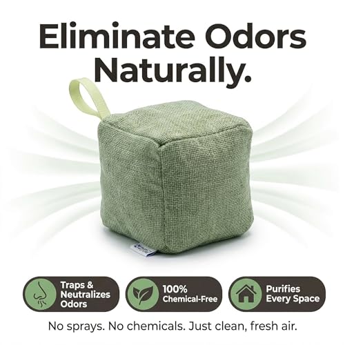 Image of 4 pack Naturally Activated Bamboo Charcoal Air Purifying Bags | Natural Home Deodorizer Bag | Charcoal Bag Odor Absorber For Pets | Odor Eliminator & Moisture Absorber Air Freshener Bag (100g Cube)